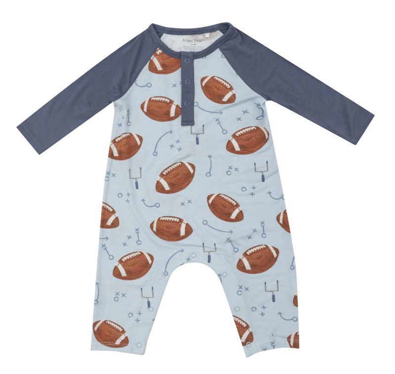 Football raglan romper