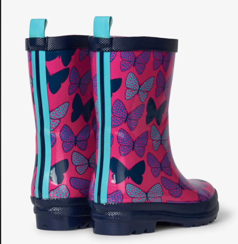 rain boots - spotted butterflies 4