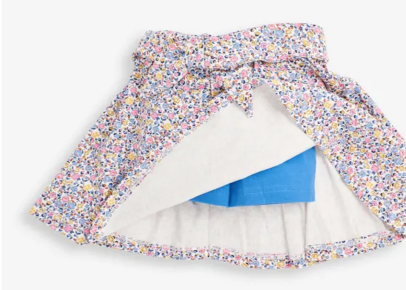 pretty printed skort yellow ditsy