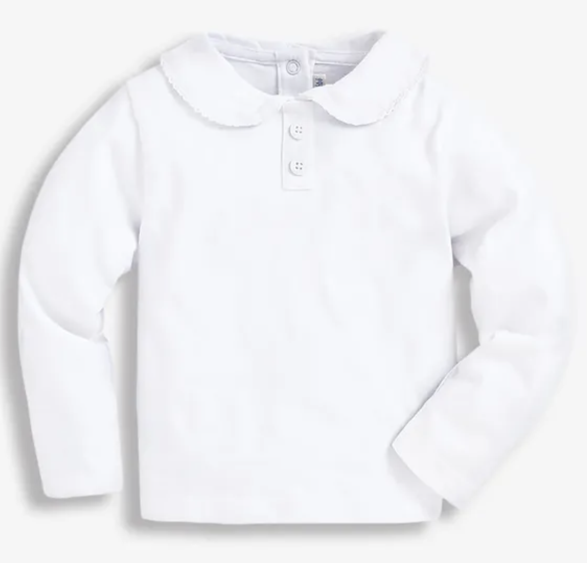 Plain Peter Pan Long Sleeve Top  WHI612