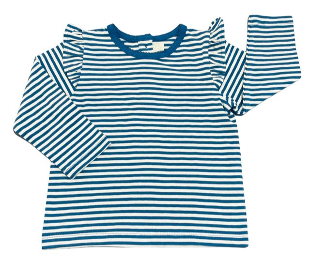 ruffle sleeve stripe tee 6-12