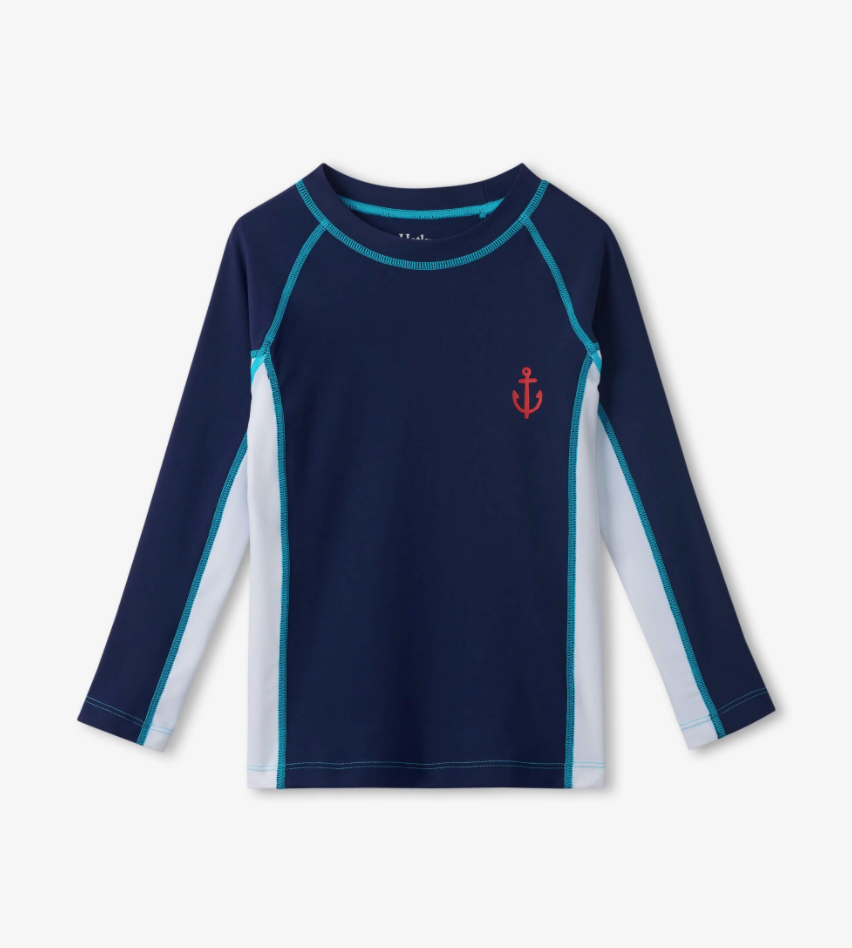 Nautical color block rashguard