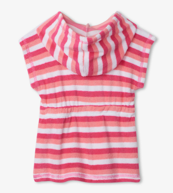 Cotton Candy stripes baby hooded terry cover up