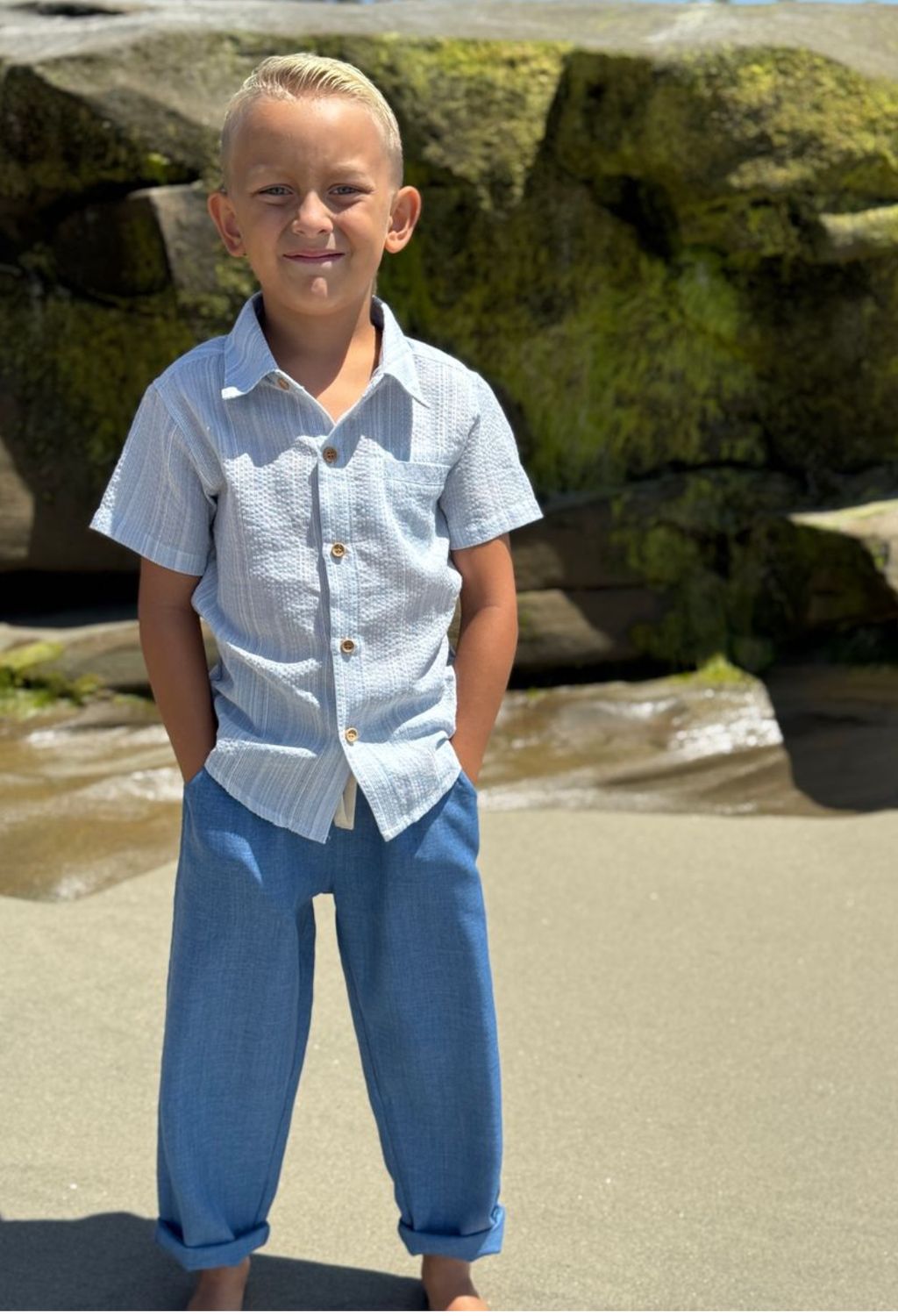 BOSUN GAUZE PANTS blue