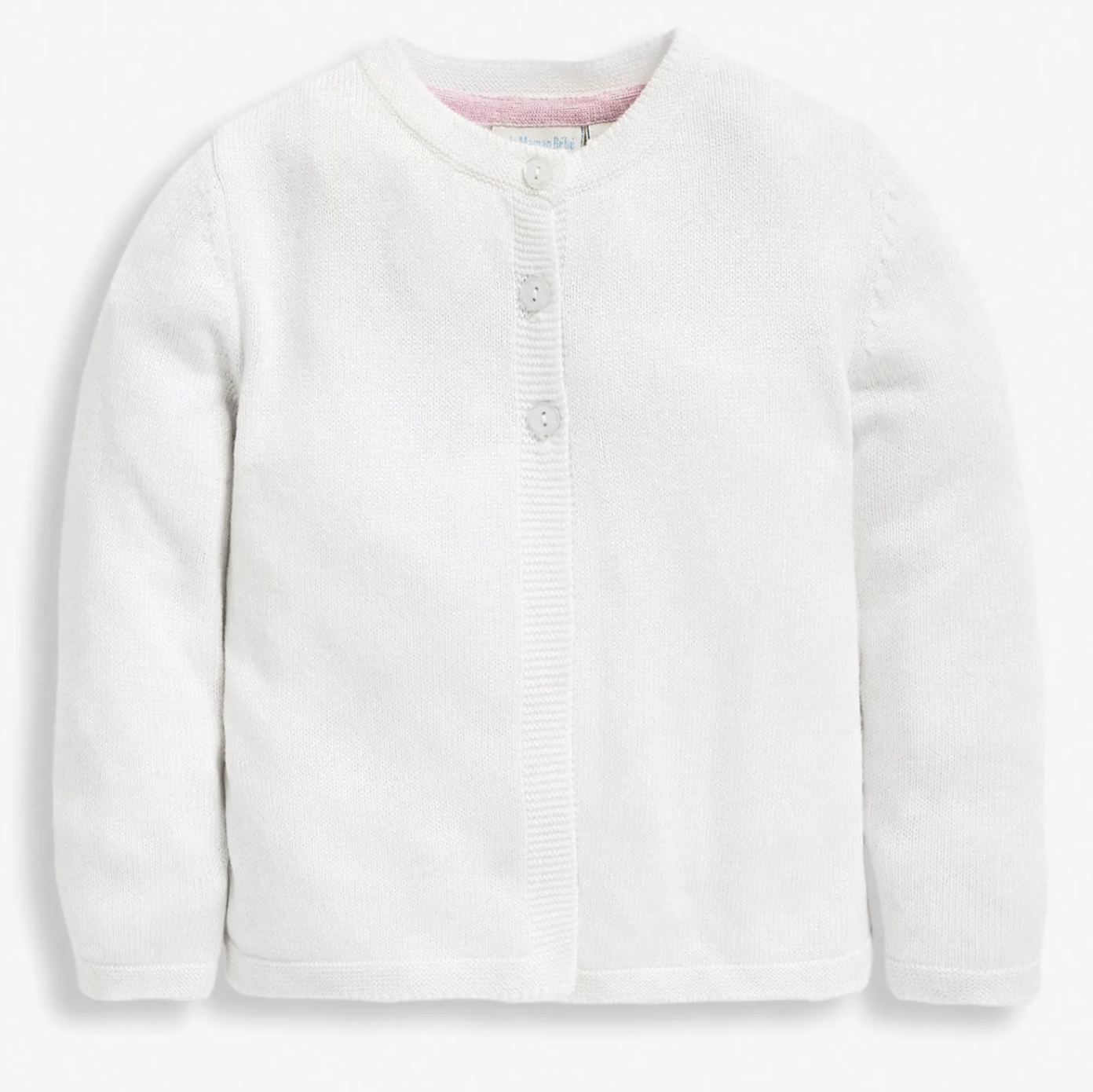 Basic Cardigan white 12-18 mos.