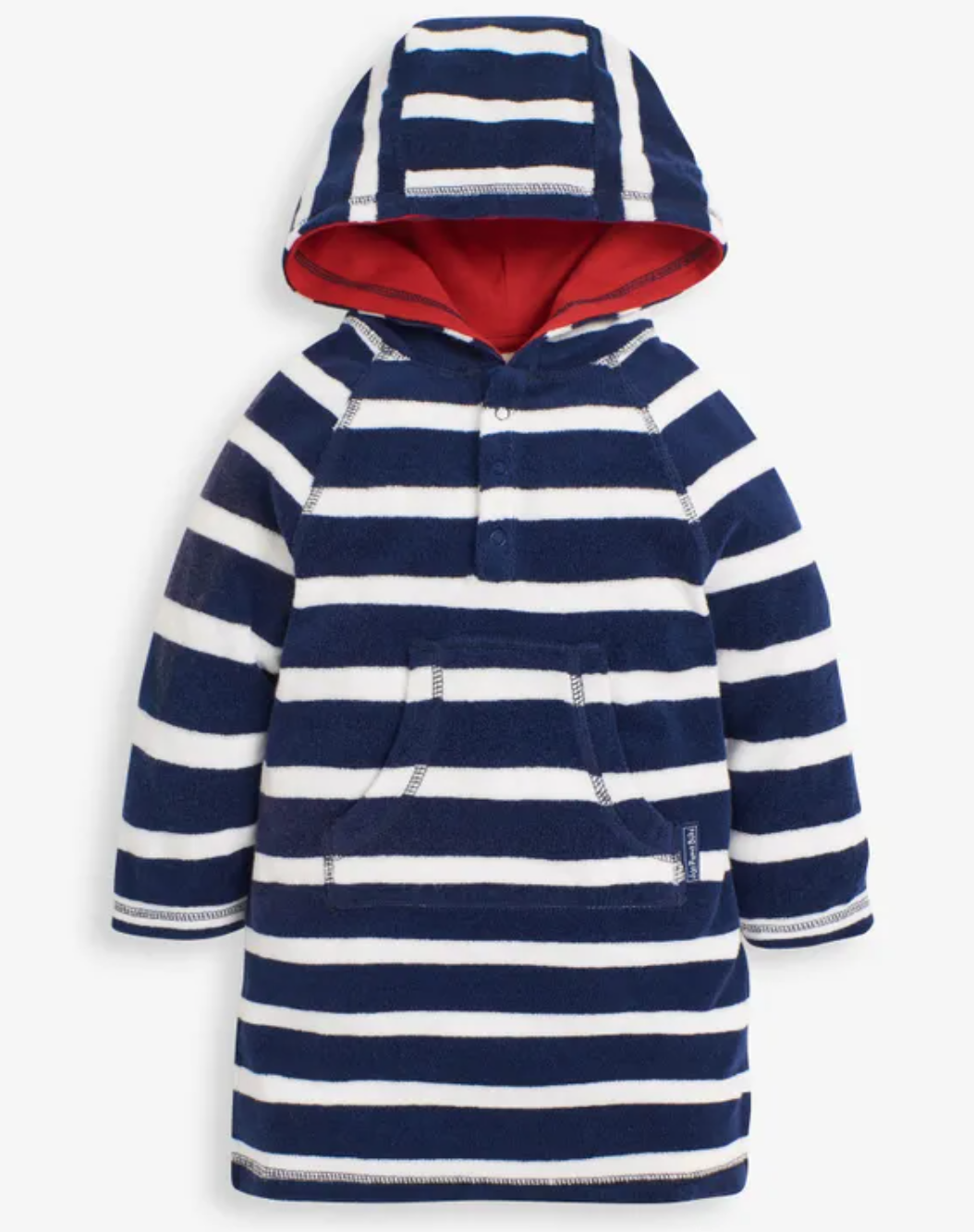 Navy Jojo Striped Hooded Coverup 