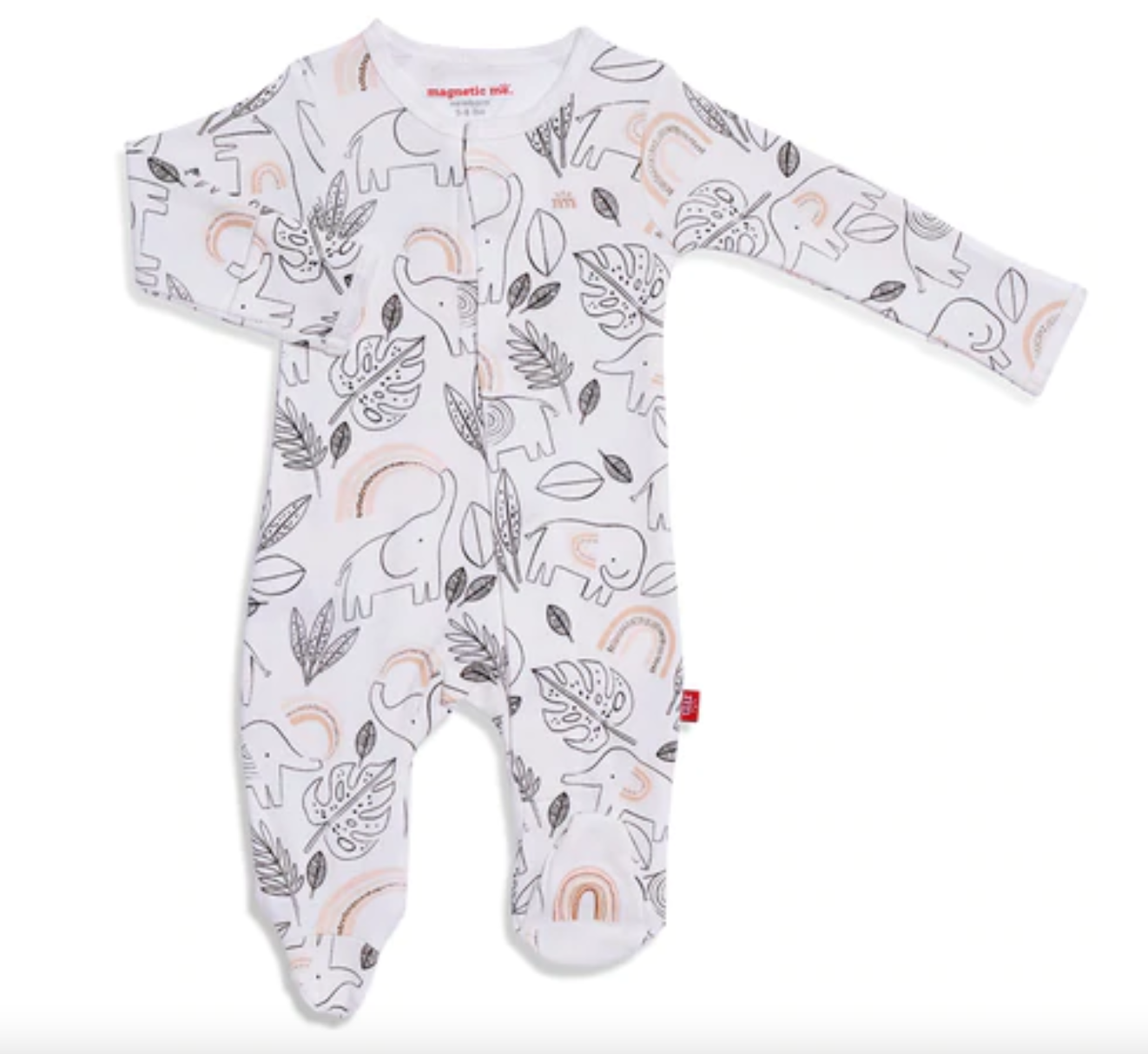 Ellie Go Lucky cream organic cotton footie