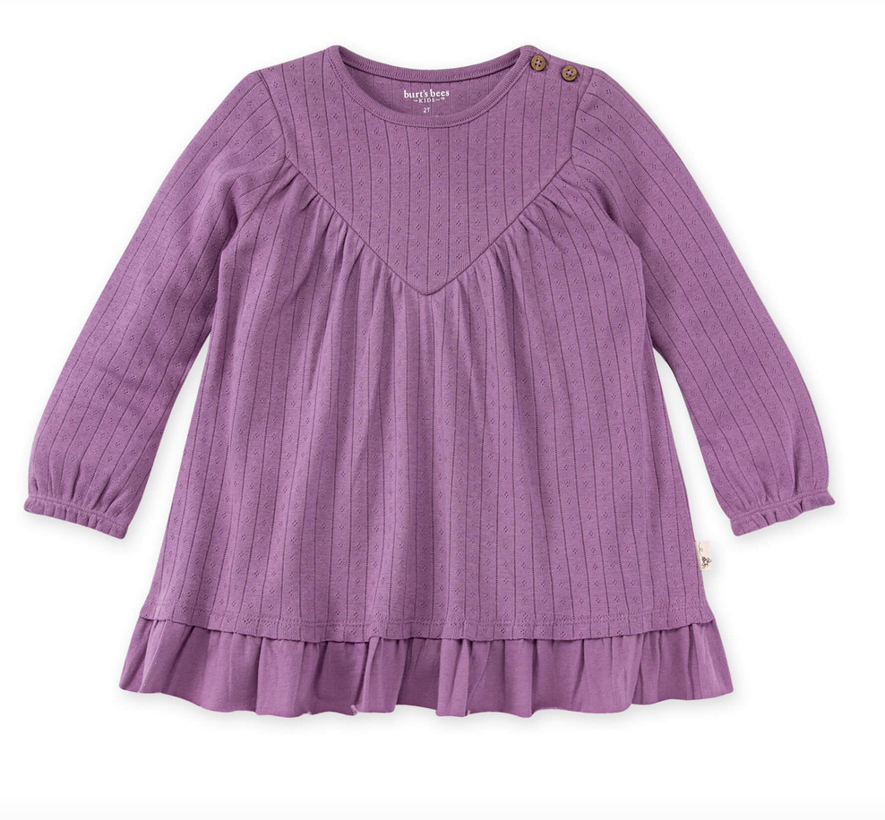 Pointelle Dress &amp; diaper cover set- mojave