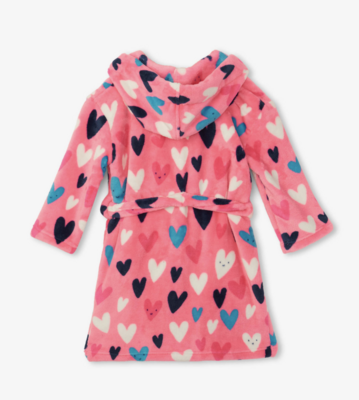 confetti hearts fleece robe