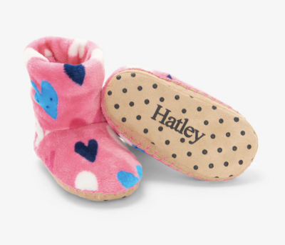 confetti hearts fleece slippers 