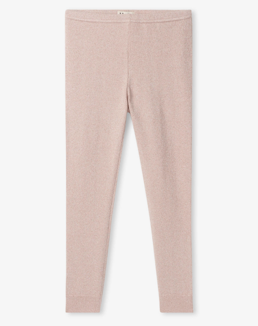 Gold shimmer cable knit leggings