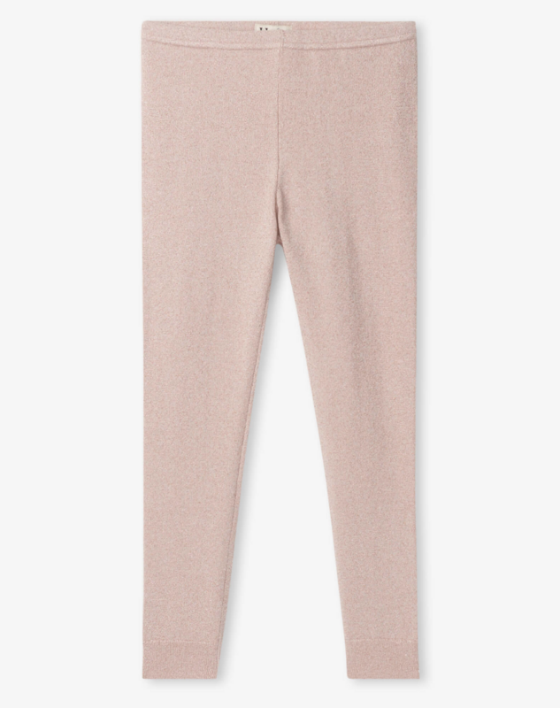 Gold shimmer cable knit leggings