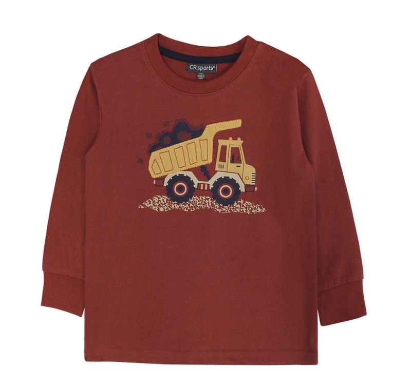 Dump truck print &amp; applique top brick