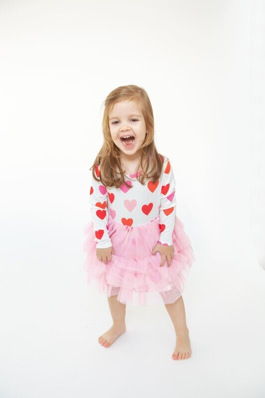 Hearts Twirly Tank Tutu Dress