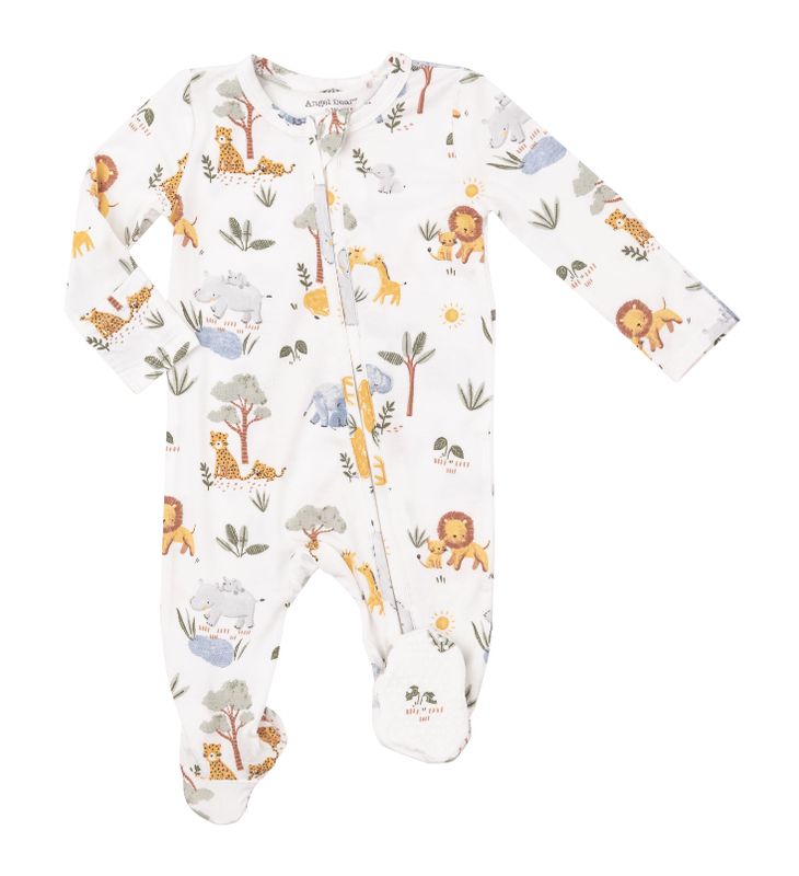 Safari Animals 2 Way Zipper Footie