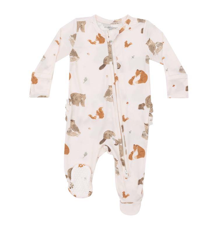 Ruffle Back Footie 2 Way Zipper