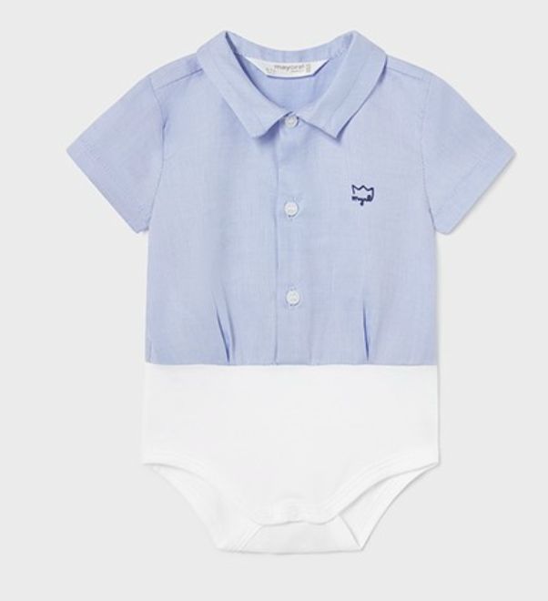 1794 Collared Blue S/S Bodysuit