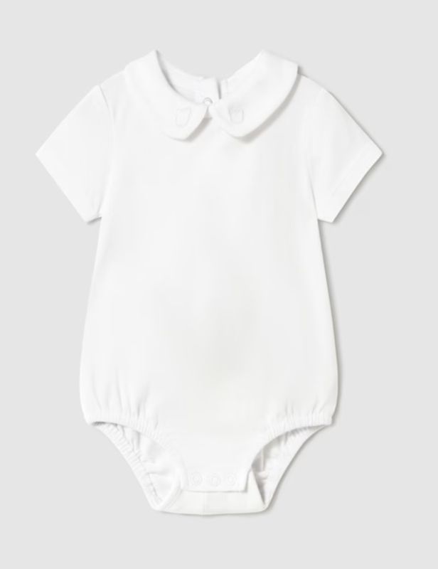 1701 White S/S Collar Bodysuit 