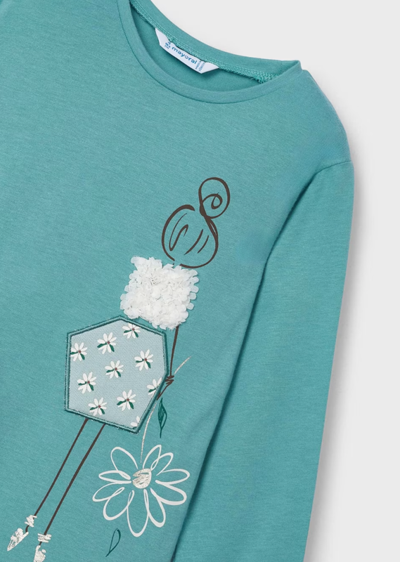 4073 Girl Print L/S tee