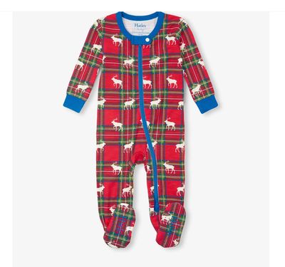 Elk Plaid Stretch Cotton Footed Coverall