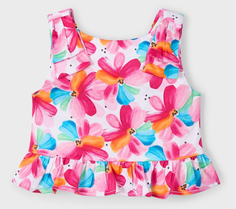 3023 fuchsia print peplum top