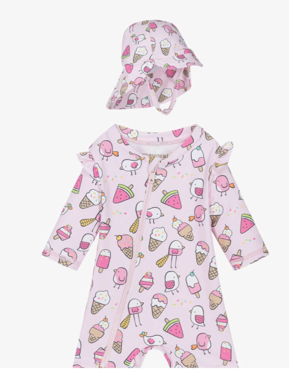 1619 Ice Cream Bathing Bodysuit w/ hat
