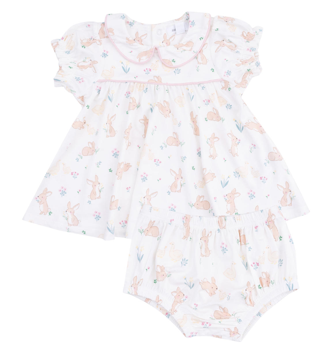Puff sleeve baby doll dress set