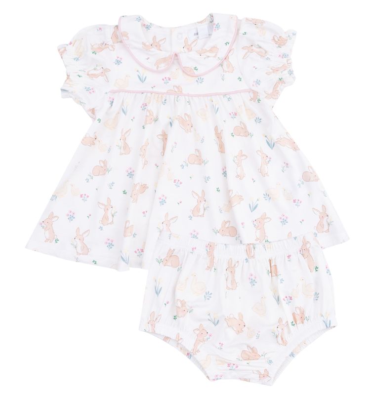 Puff sleeve baby doll dress set