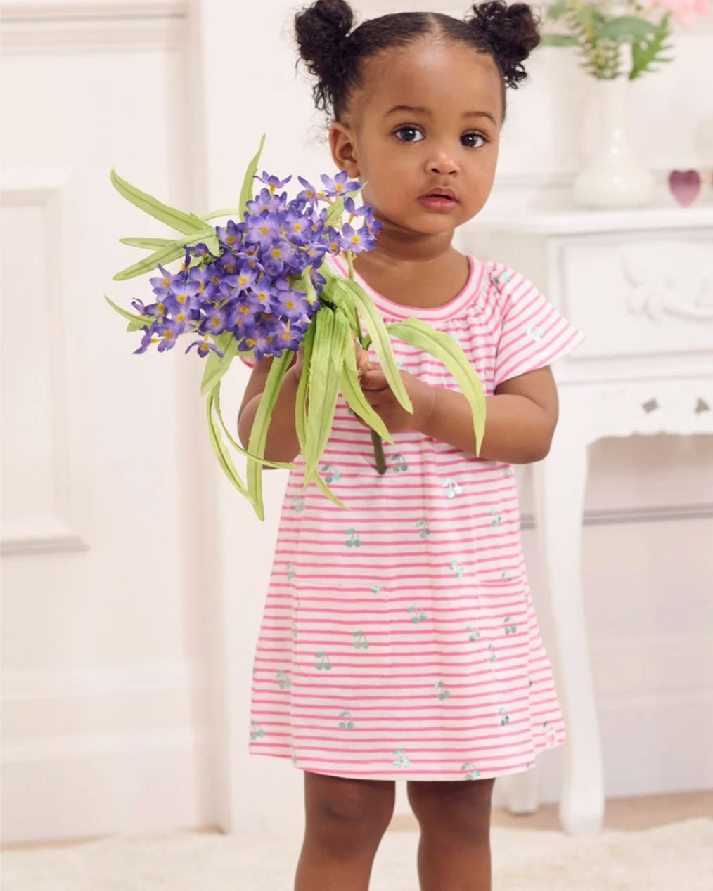 Cherry Stripes Raglan Dress