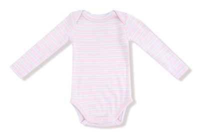 Lap Shoulder Bodysuit - Pink Multi Stripe