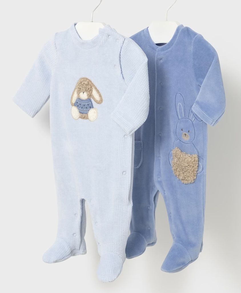 2719 Velour Bunny Onesie 