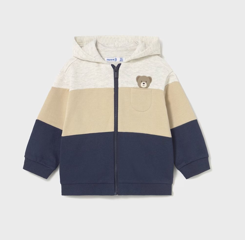 918 Navy &amp; Tan Bear Hoodie
