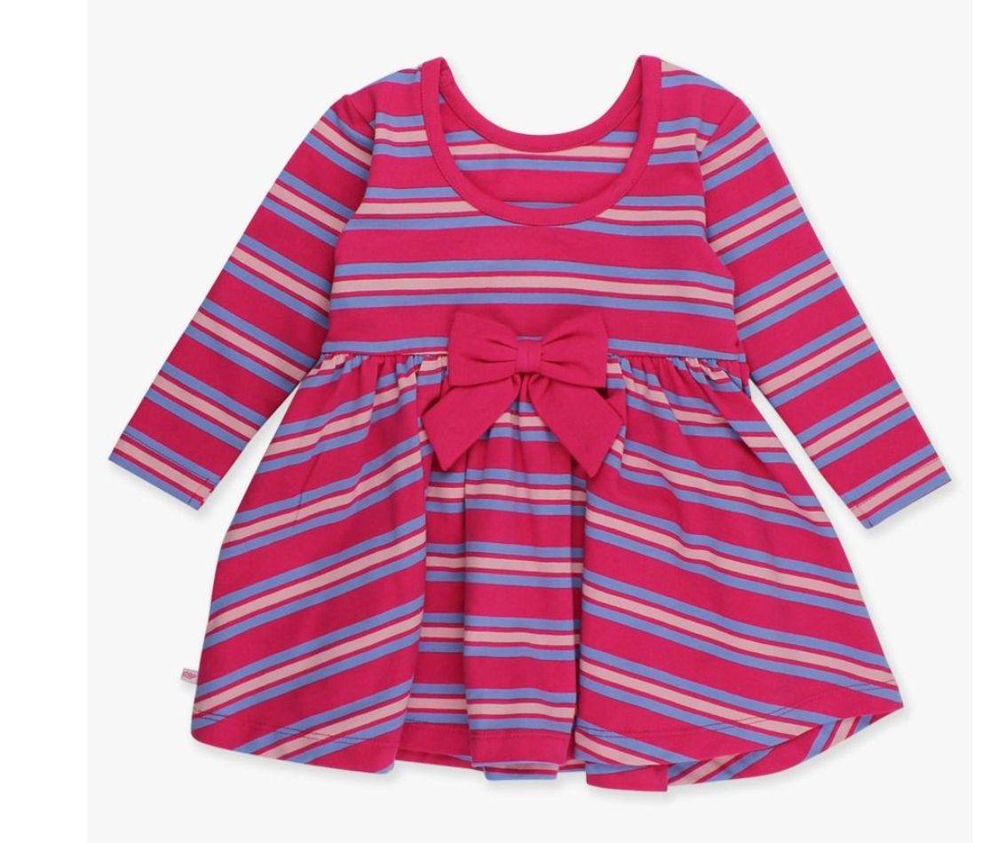 Very Berry &amp; Periwinkle Stripe L/S twirl Dress