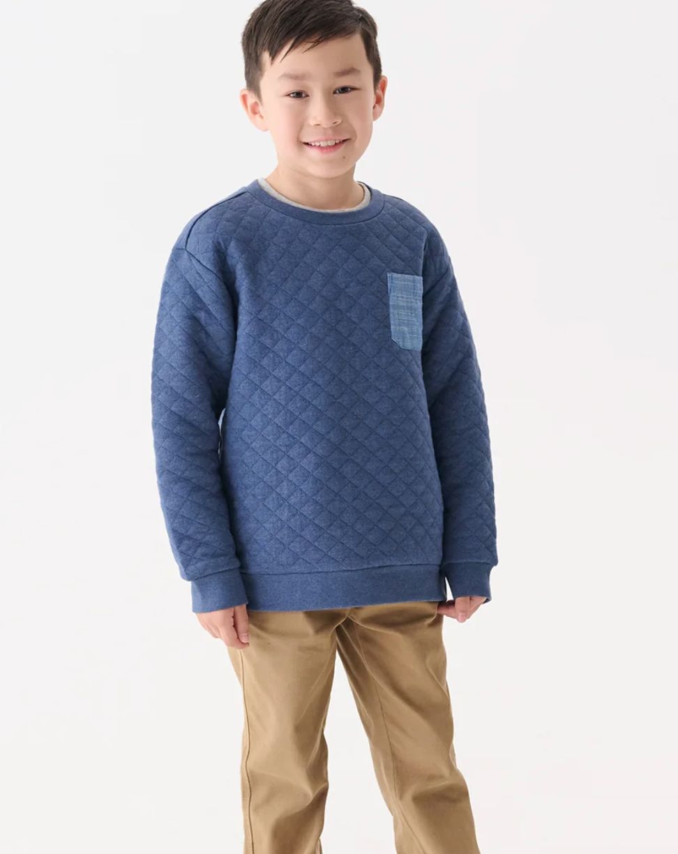 Ensign blue quilted pullover