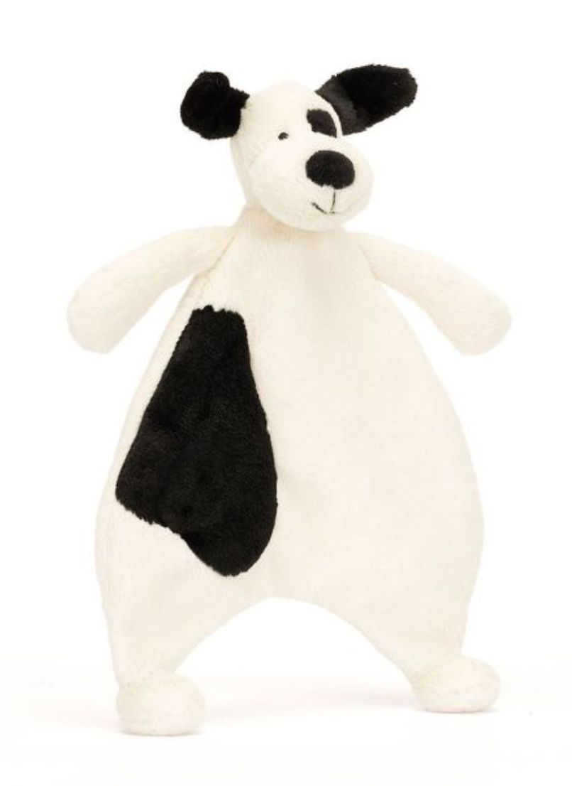 Bashful Black &amp; Cream Puppy Comforter