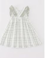 Sage Ruffle Plaid Dress