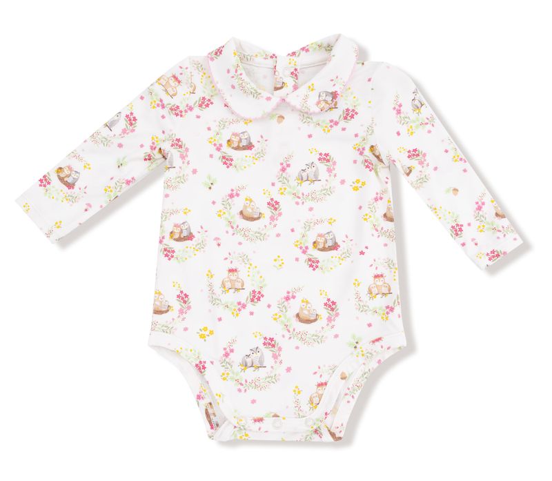 peter pan collared L/S  bodysuit