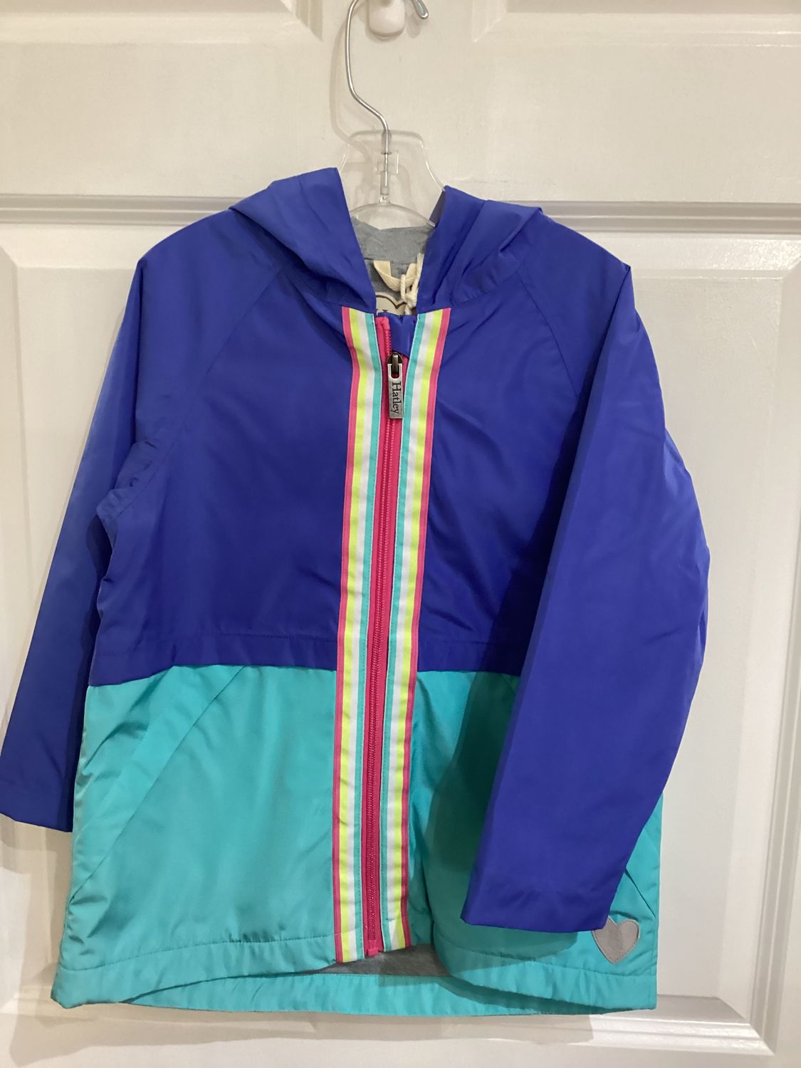 Blue Color Block Jersey Lined Rain Jacket