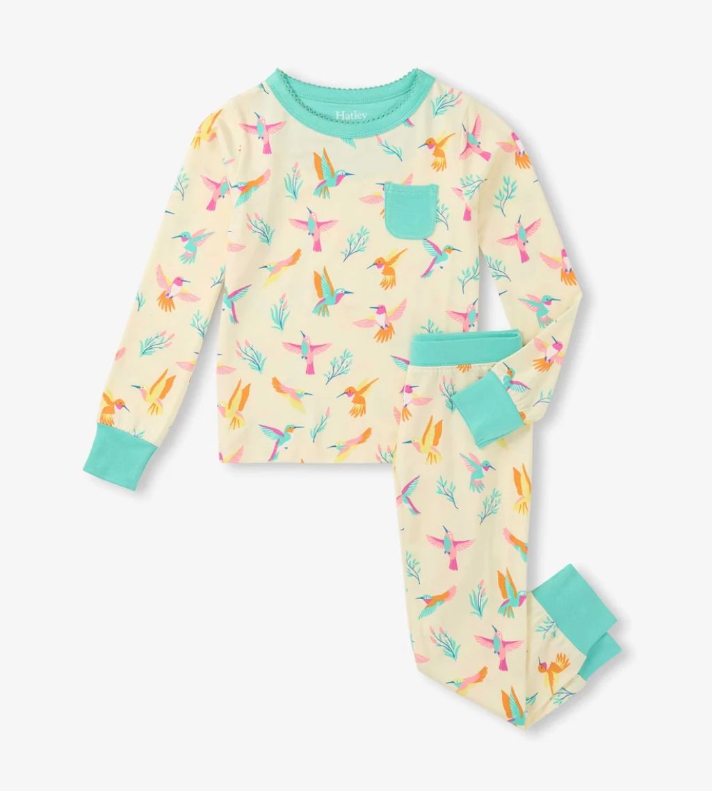Springtime Hummingbirds Bamboo Pajama Set