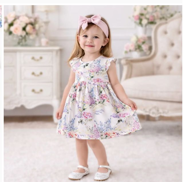 Dream Blossom Flutter Sleeve Dress