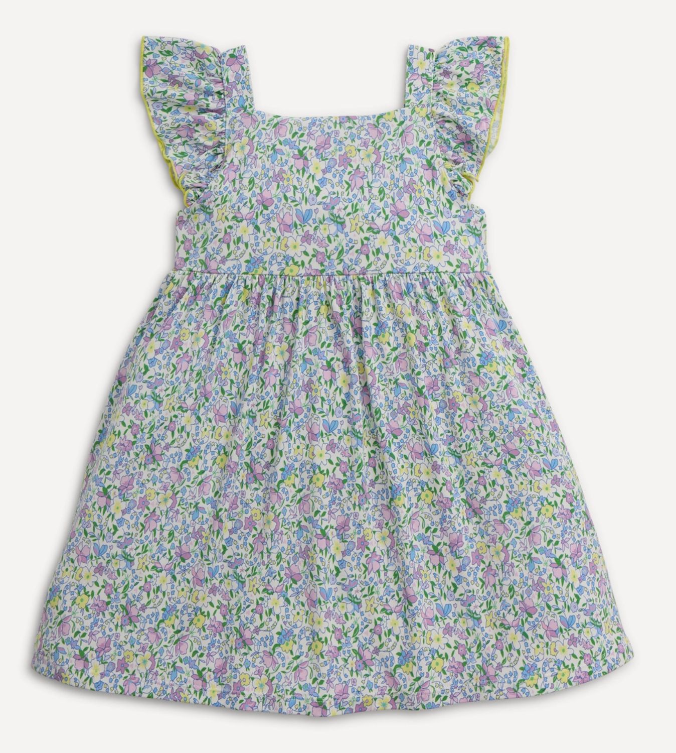 Lavinia square neck ruffle sleeve dress