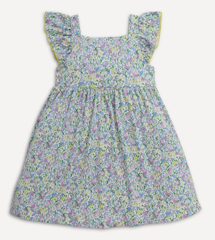 Lavinia square neck ruffle sleeve dress