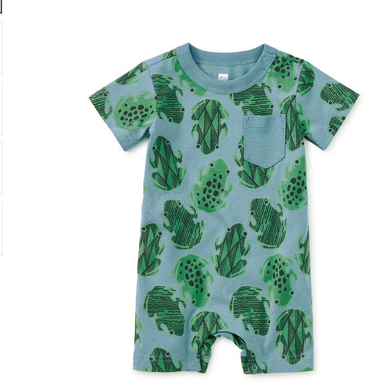 Tea Collection pocket shortie baby romper