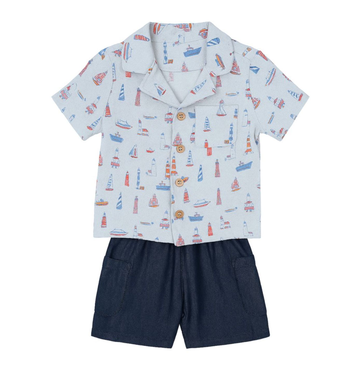 EH808A-2 2 piece shirt &amp; short set lighthouses