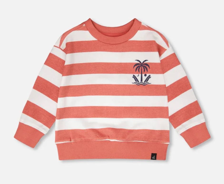 H30T30 French Terry Sweatshirt w/Red Stripes