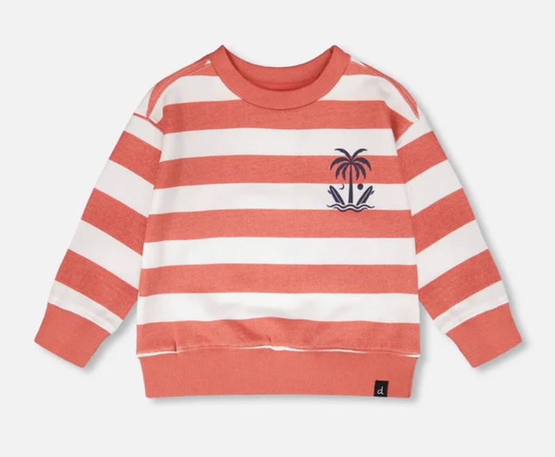 H30T30 French Terry Sweatshirt w/Red Stripes