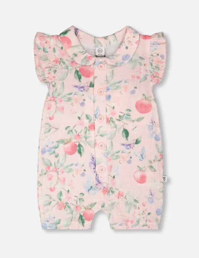 H30B41 Muslin Romper- Berries