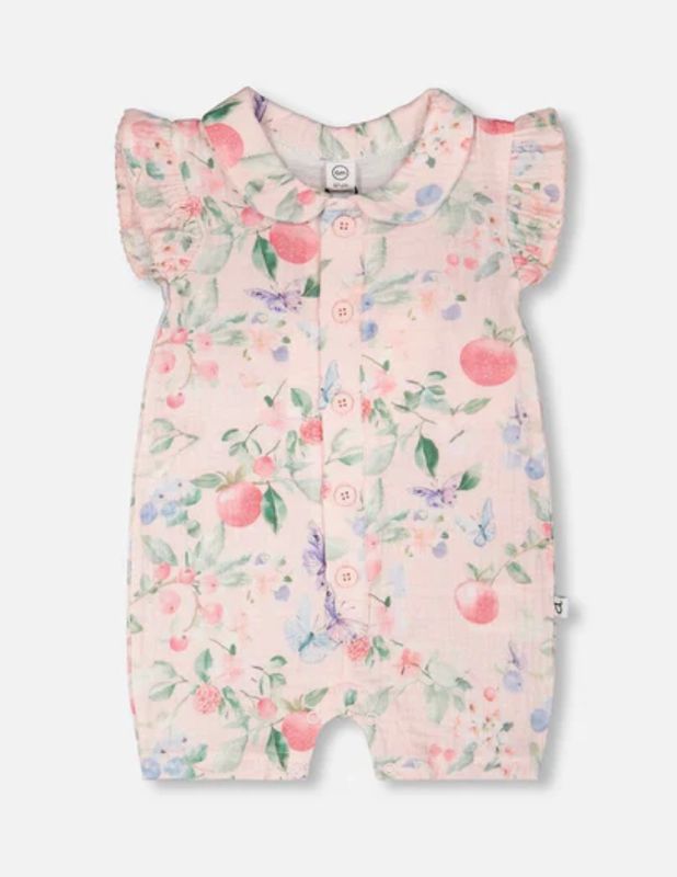 H30B41 Muslin Romper- Berries