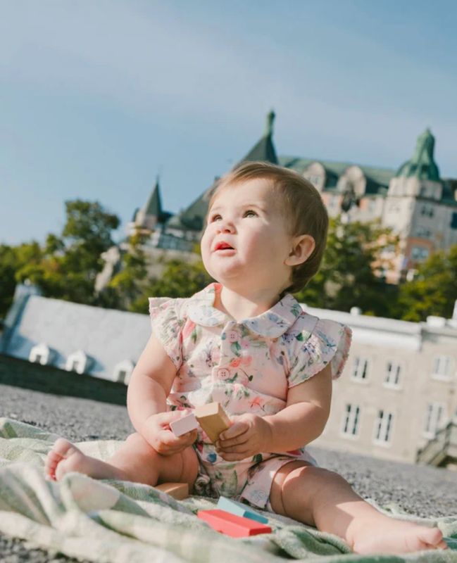 H30B41 Muslin Romper- Berries