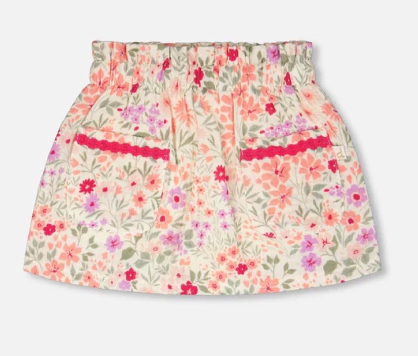 H30F80 Printed Muslin Skort- Little Meadow